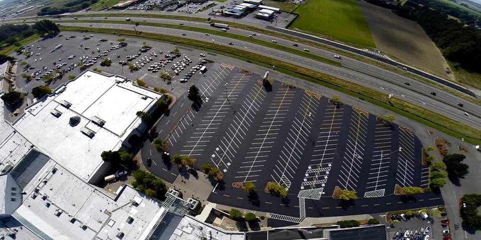 Large commercial parking lot