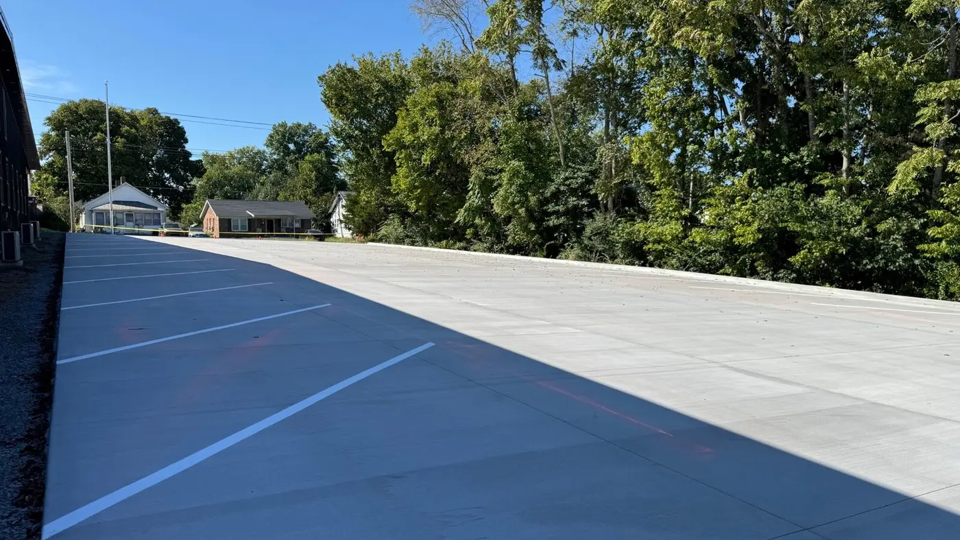 Professional parking lot line striping